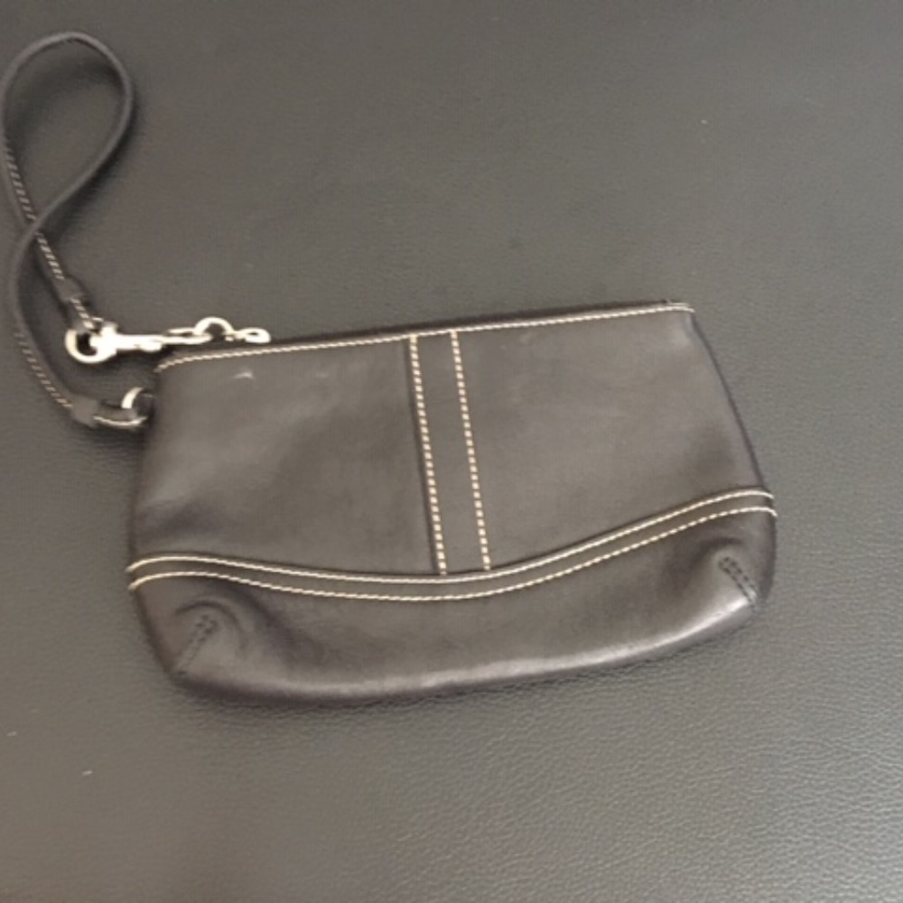 Coach Black Leather Wristlet